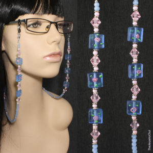 106-1-Frosted Blue and Pink Eyeglass Beaded Glasses