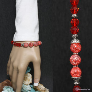 155-156-1-Crackle Red Bracelet Red Interchangeable Bracelet