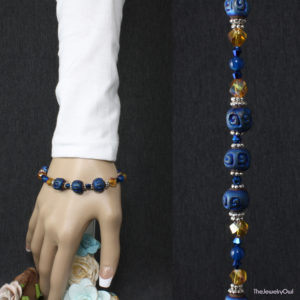 164-1-Blue Ceramic Clay Beaded Bracelet