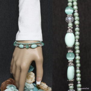 167-169-1 Soft Green Beaded Bracelet