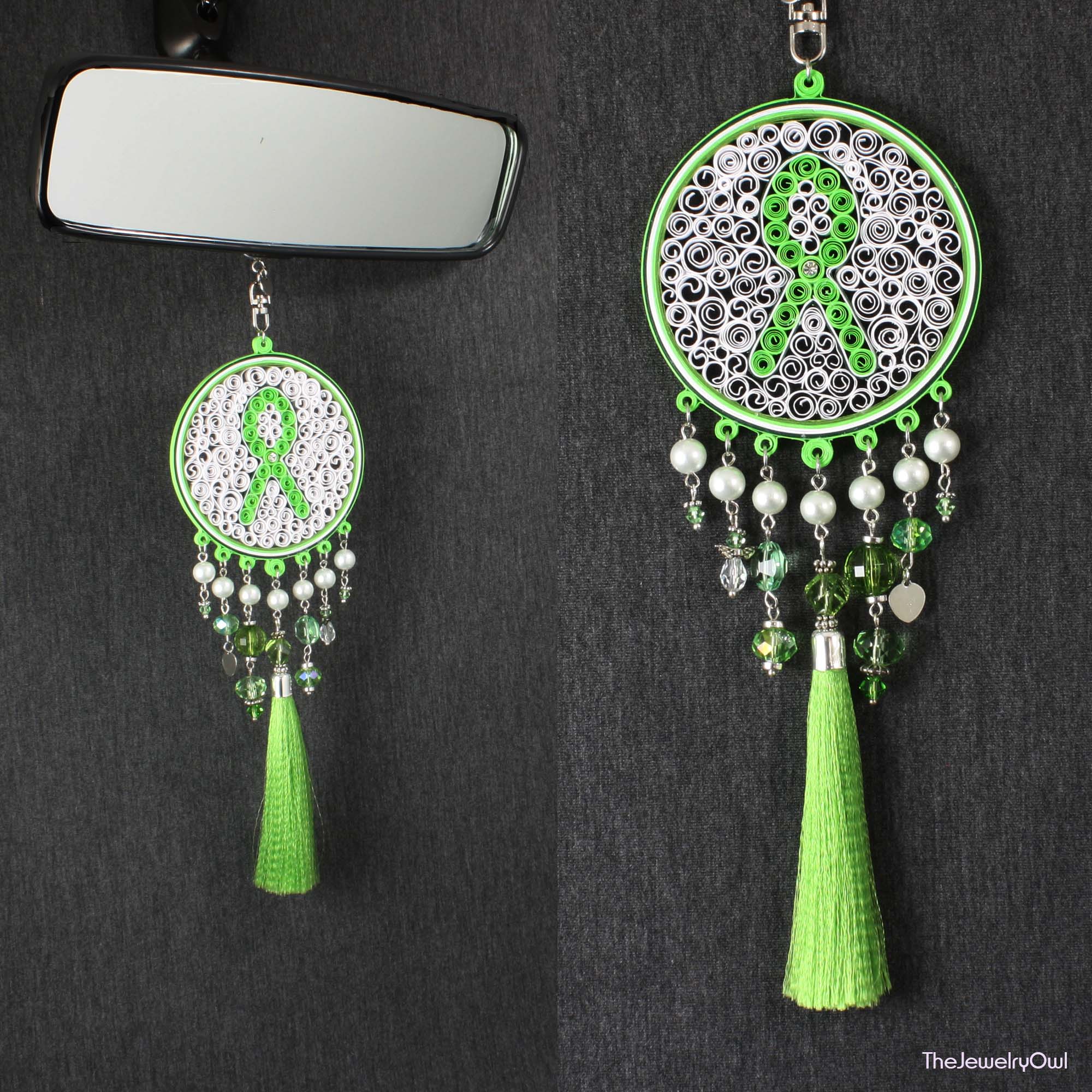 Tree Car Charm, Rearview Mirror Of Life Pendant, Beaded Bead Green Beads -  Yahoo Shopping