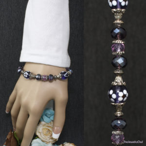 198-1-Purple and Silver Bracelet