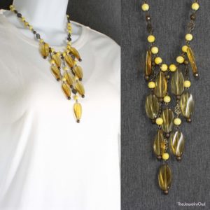 266-1-Cascading Yellow Oval Necklace