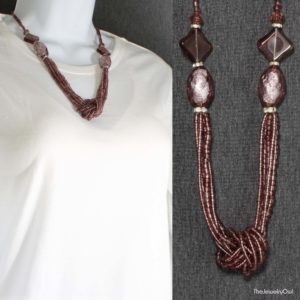 276-1-Purple Beaded Knot Necklace