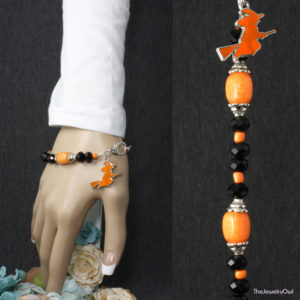 289-1 Black and Orange Witch Bracelet