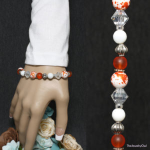 397-1-Orange and White Bracelet