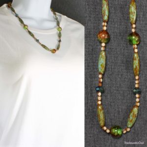 42-1_Green Amber Luster Necklace