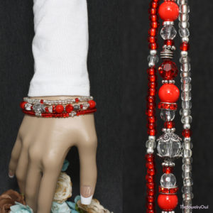 43-44-1-Red Multi Strand Interchangeable Bracelet