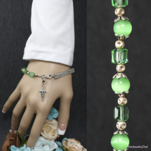 434-1-Green Cats Eye Interchangeable bracelet