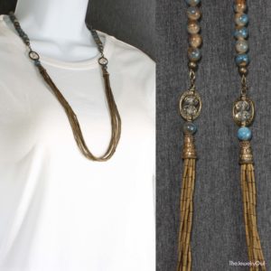 477-1-Taupe and Blue necklace