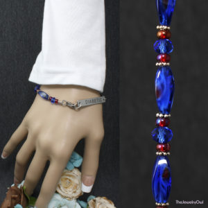 489-1-Sapphire Blue Interchangeable Diabetic Bracelet