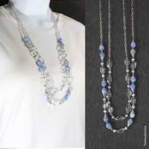 561-1-Blue Fire Agate Multi-strand Necklace