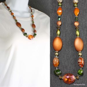 569-1-Orange and Green Necklace