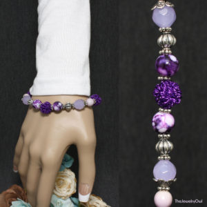 576-1-Purple Wire beaded bracelet