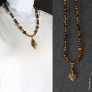 60-1-Brown Tiger Eye's Necklace