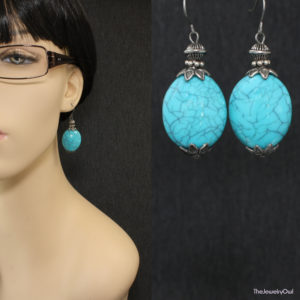 E465-1 Turquoise Blue Earrings