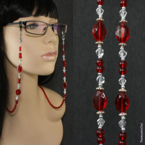 G063.1-Red Eyeglass Beaded Chain