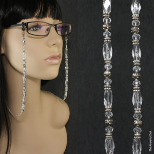 G068.1-Clear and Silver Eyeglass Beaded Chain