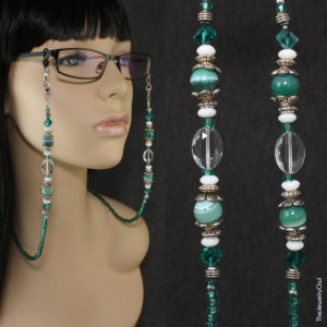 G080.1-Teal Green Beaded Eyeglass Chain