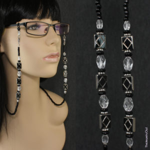 G157.1-1 Black and Silver Eyeglass Chain