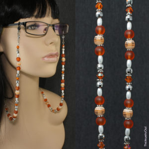 G391.1-Orange and Silver Eyeglasses Chain