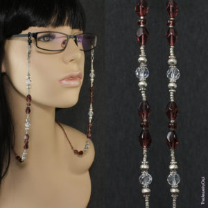 G429.1-Amethyst and Silver Beaded Eyeglasses Chain