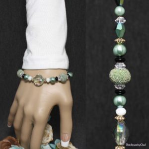 17-1-Jade Green Beaded Bracelet