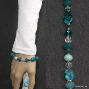 203-1 Turquoise Teal Beaded Bracelet