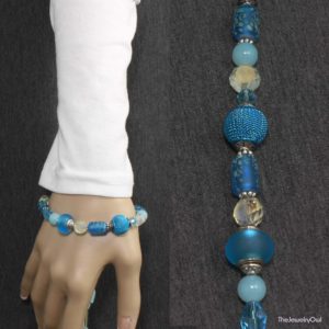 219-1 Sea Blue Beaded Bracelet