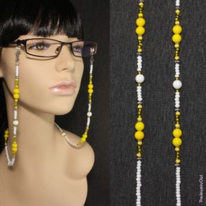 230-1 Yellow and White Eyeglass Beaded Chain