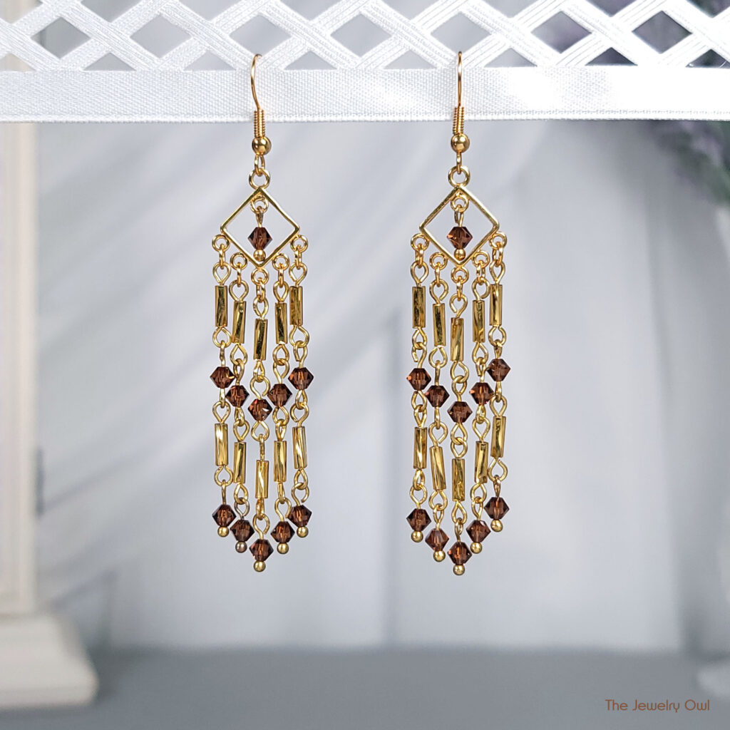 Gold-Tone Fringe Dangle Earrings by The Jewelry Owl (thejewelryowl)