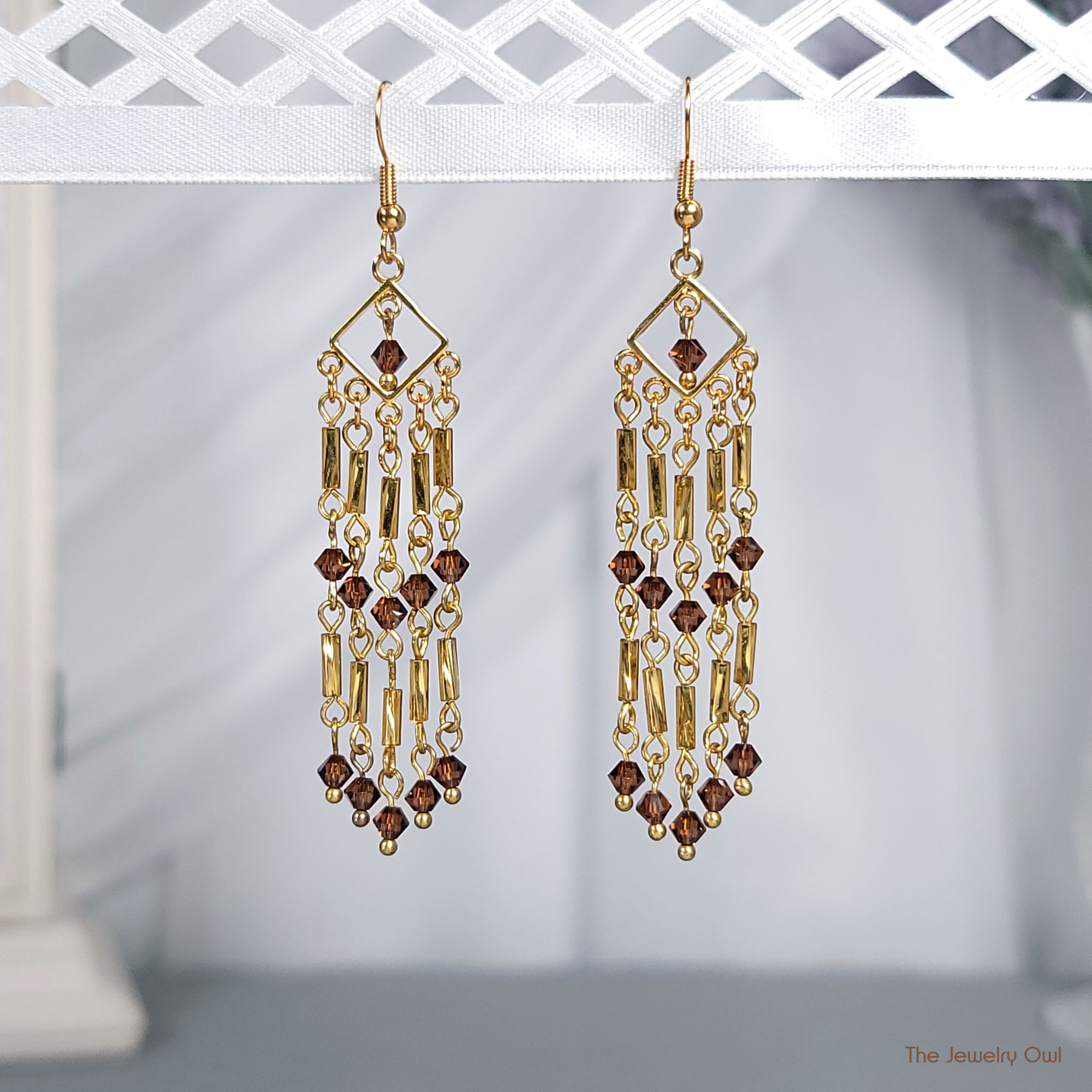 Gold-Tone Fringe Dangle Earrings by The Jewelry Owl (thejewelryowl)