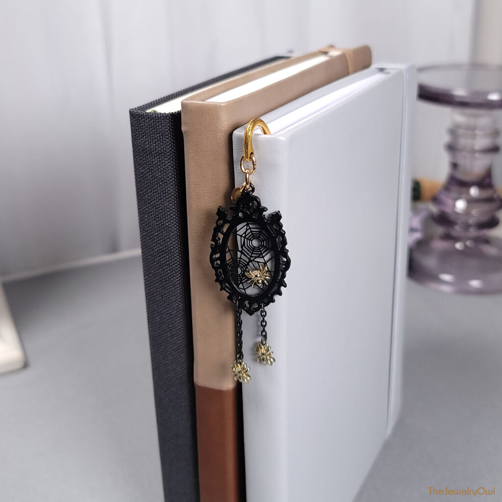 Gothic Spider Web Shepherd's Hook Bookmark by The Jewelry Owl (thejewelryowl)