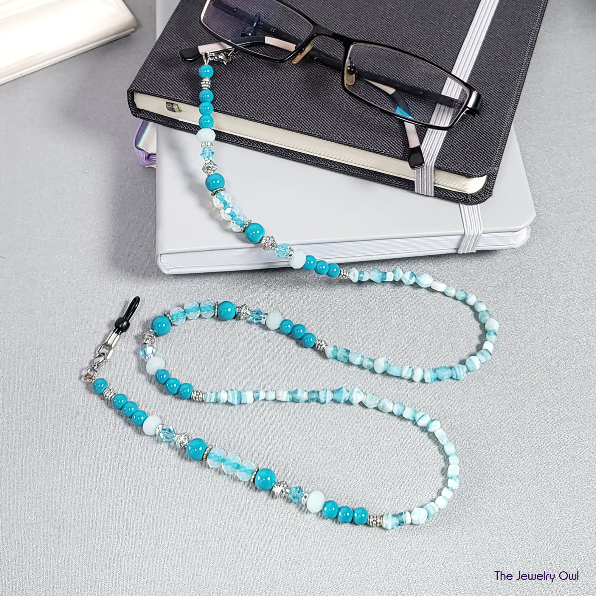 Turquoise Beaded Eyeglass Holder by The Jewelry Owl (thejewelryowl)