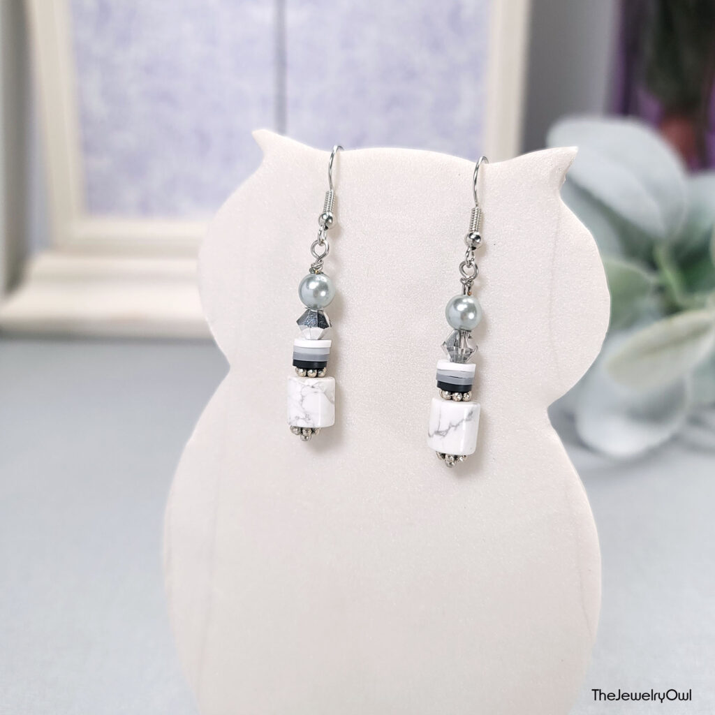 Black and White Howlite Earrings by The Jewelry Owl (thejewelryowl)