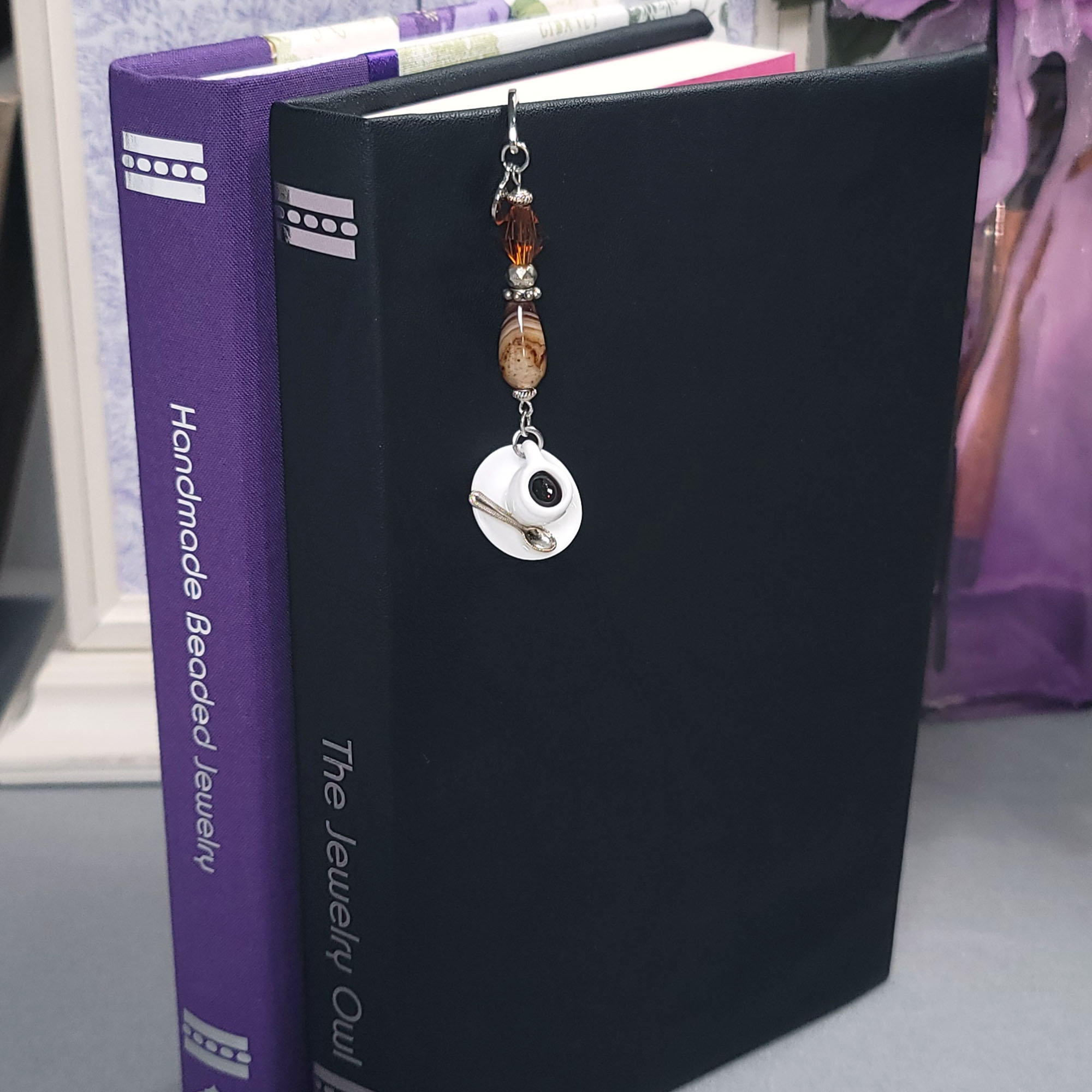 Coffee Cup Metal Hook Bookmark by The Jewelry Owl (thejewelryowl)