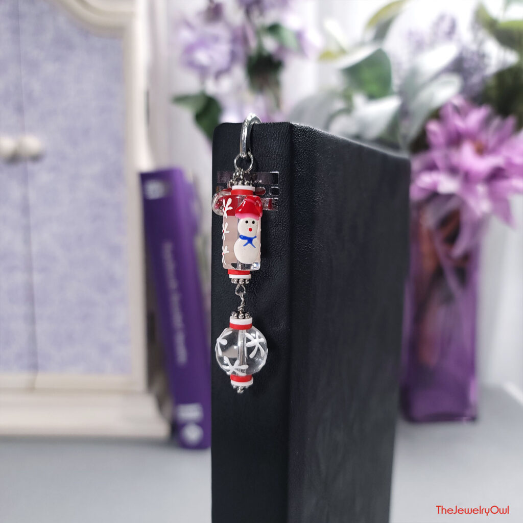 Winter Snowman Metal Shepherd Hook Bookmark by The Jewelry Owl (thejewelryowl)
