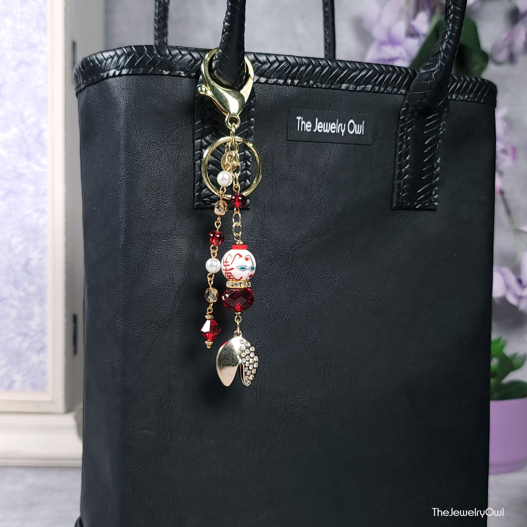 Fortune Cookie Keychain Purse Charm by The Jewelry Owl (thejewelryowl)