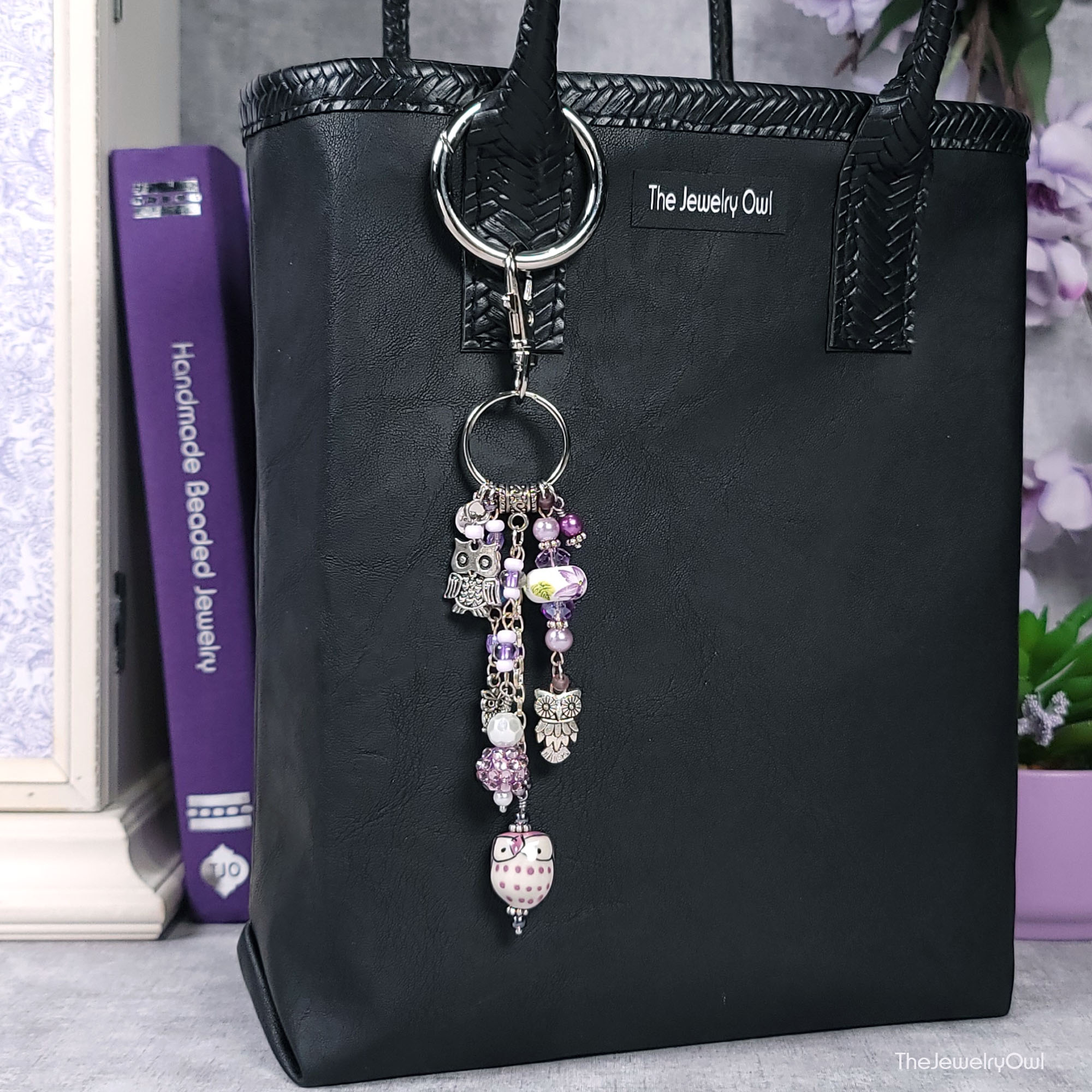 Purple Owl Purse or Bag Charm by The Jewelry Owl (thejewelryowl)