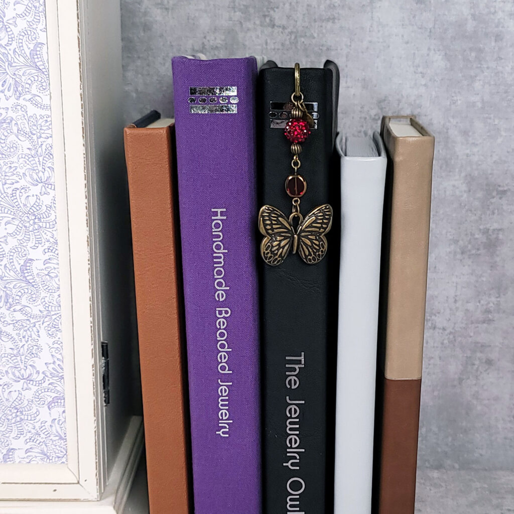 Brass Butterfly and Ruby Red Bookmark by The Jewelry Owl (thejewelryowl)