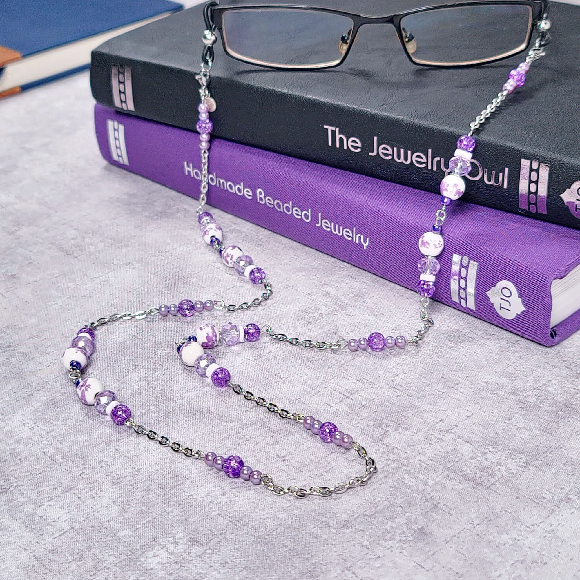 Purple Eyeglass Chain by The Jewelry Owl (thejewelryowl)