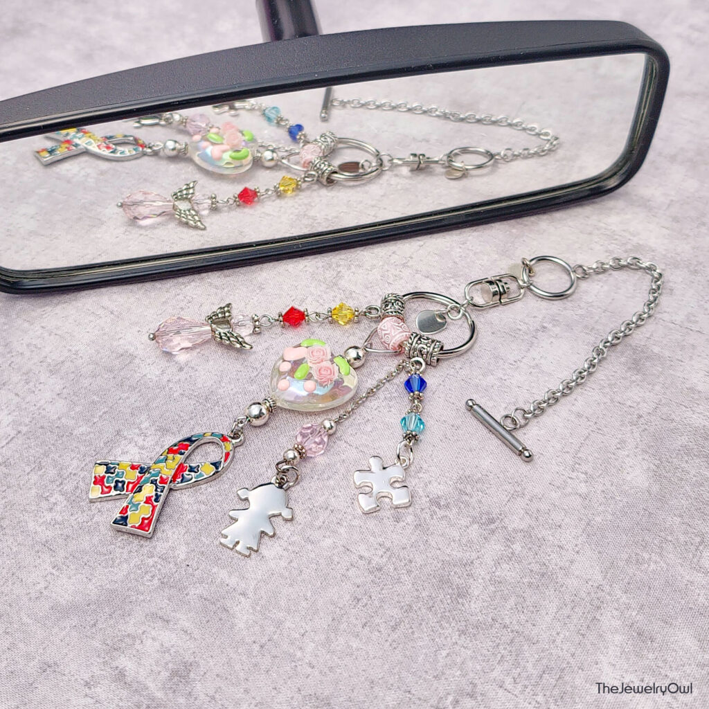 Autism PINK Car Mirror Charm