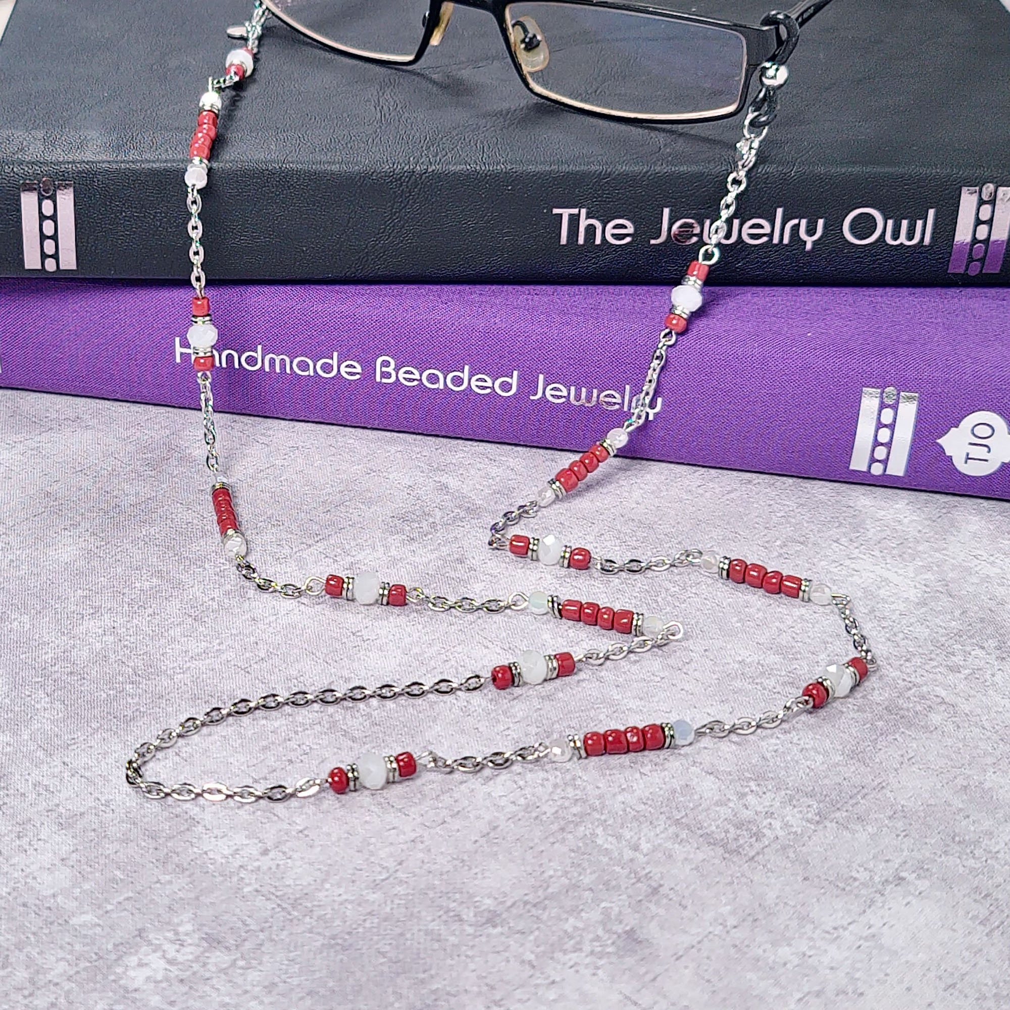 Medium Brown Beaded Eyeglass Chain by The Jewelry Owl (thejewelryowl)